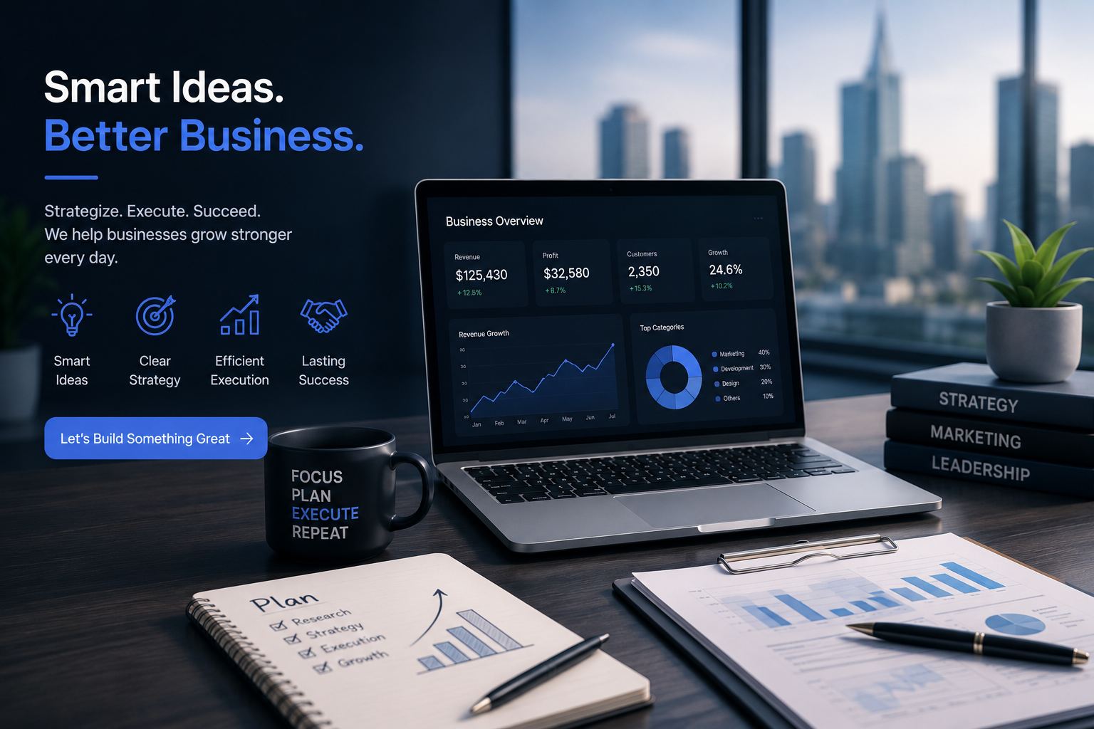 Smart ideas, better business — strategize, execute, succeed